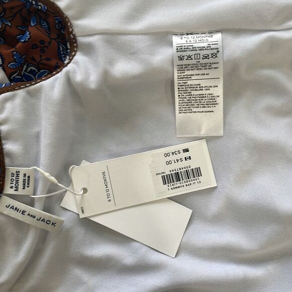 JANIE AND JACK BABY GIRL COLD SHOULDER PAISLEY FLORAL SWIMSUIT 6-12 MONT… - Picture 5 of 5